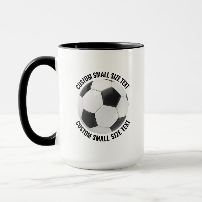 Small Text BLACK Combo 15oz Custom Soccer Mug (Left)