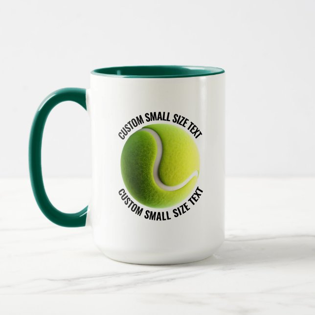 Small Text HUNTER GREEN Combo 15oz Custom Tennis Mug (Left)