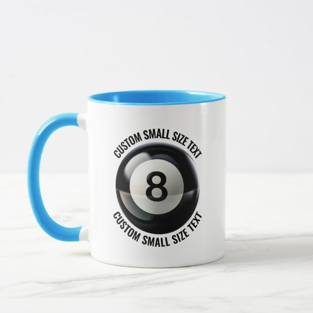 Small Text LIGHT BLUE Combo 11oz Custom 8 Ball Mug (Left)