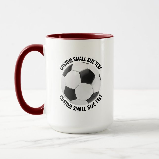 Small Text MAROON Combo 15oz Custom Soccer Mug (Left)