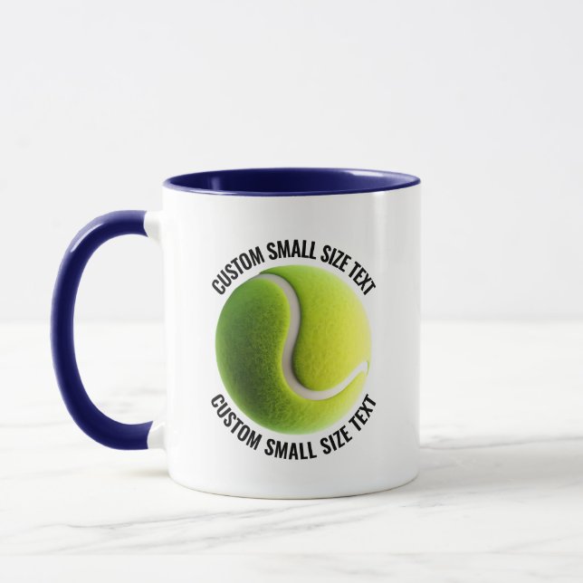 Small Text NAVY BLUE Combo 11oz Custom Tennis Mug (Left)