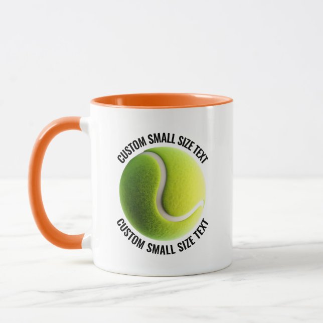 Small Text ORANGE Combo 11oz Custom Tennis Mug (Left)