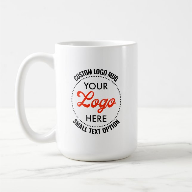 Small Text Promotional Custom Logo Mug 15oz (Left)