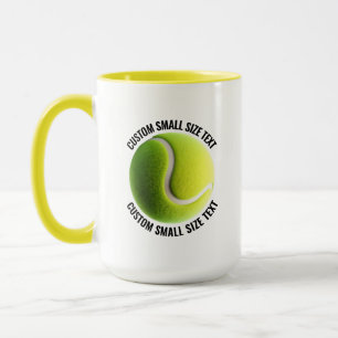 Small Text YELLOW Combo 15oz Custom Tennis Mug