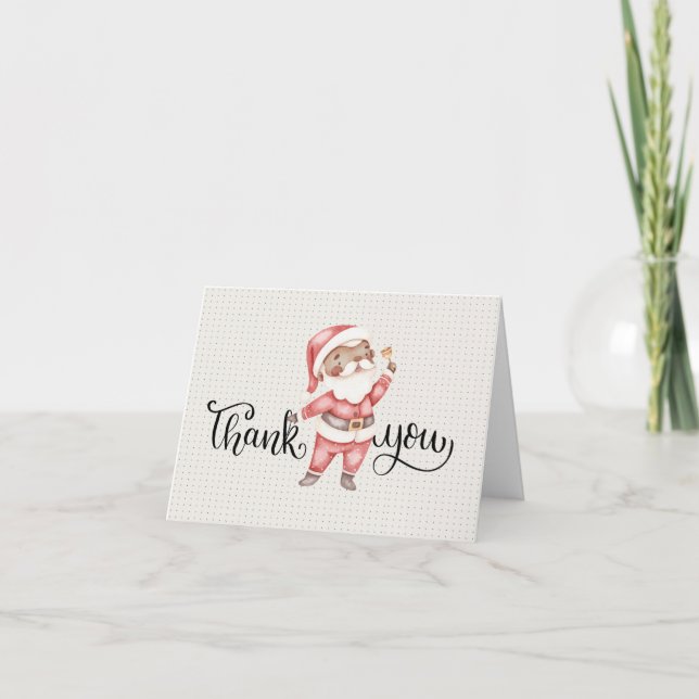 Small,  Thank You Card w/ Santa (Front)