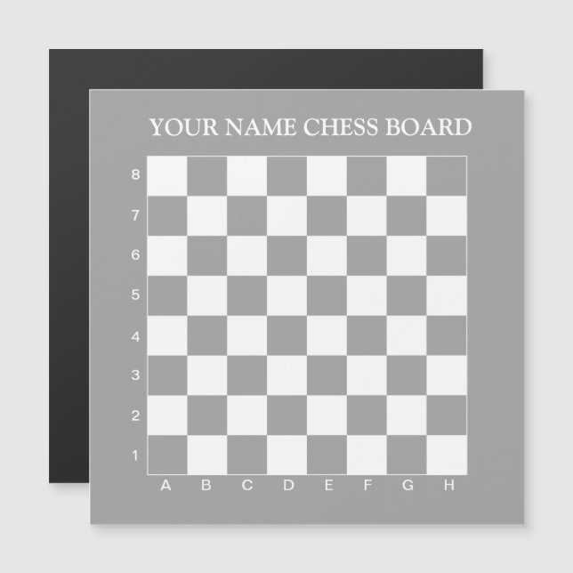 Small thin cheap magnetic chess board with numbers invitation (Front/Back)