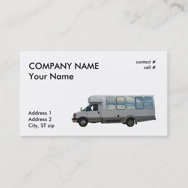 small  tour bus business card (Front)