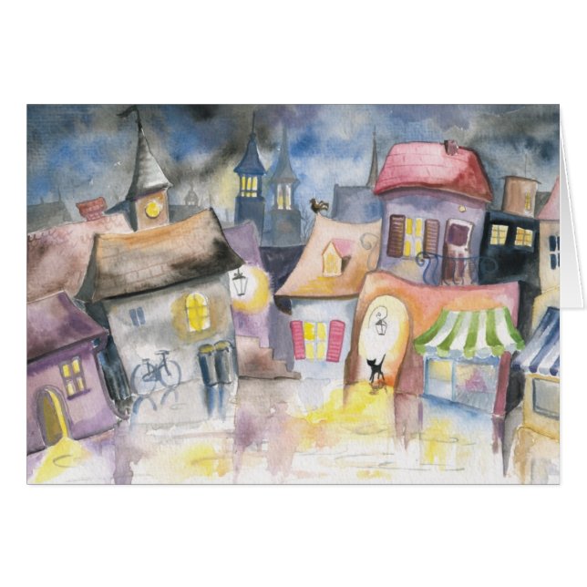 Small town at night (Front Horizontal)