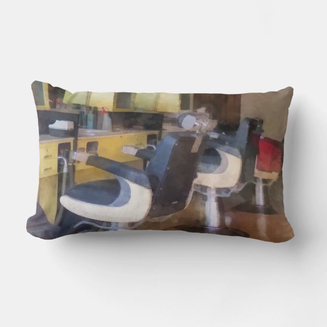 Small Town Barber Shop Lumbar Cushion (Front)