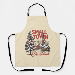 Small Town Christmas Country Farmer Family Retro  Apron