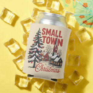 Small Town Christmas Country Farmer Family Retro  Can Cooler