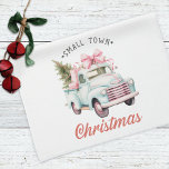 Small Town Christmas Pink Truck Christmas  Tea Towel<br><div class="desc">Christmas Kitchen Towel.</div>