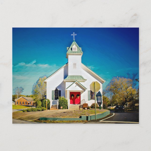 SMALL TOWN CHURCH Postcard (Front)