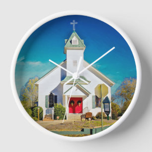 SMALL TOWN CHURCH Wall Clock