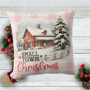 Small Town Country  Christmas  Cushion