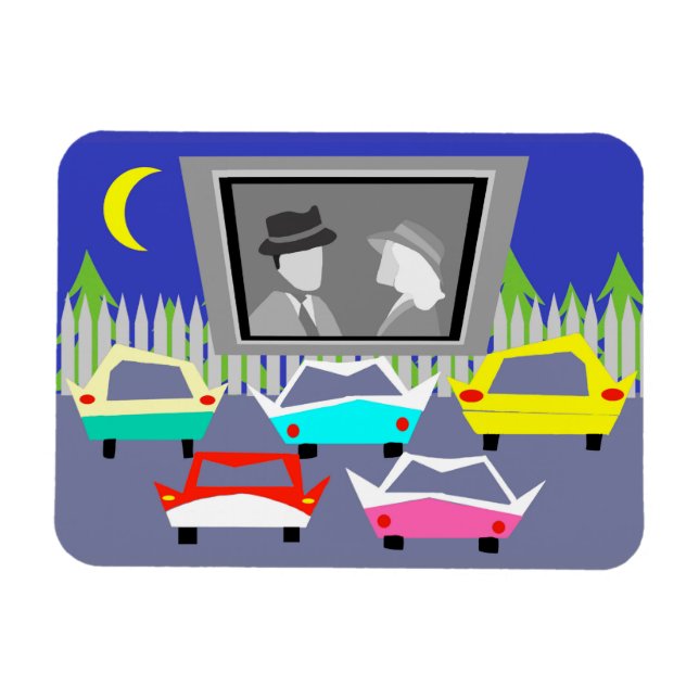 Small Town Drive-In Movie Flexi Magnet (Horizontal)