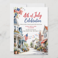 Small Town Fourth of July Celebration Invitation