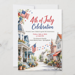 Small Town Fourth of July Celebration Invitation