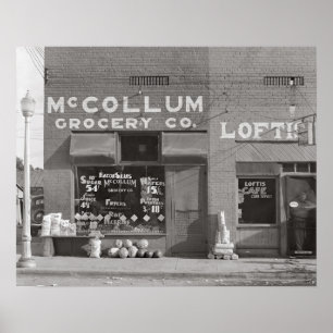 Small Town Grocery Store, 1935. Vintage Photo Poster