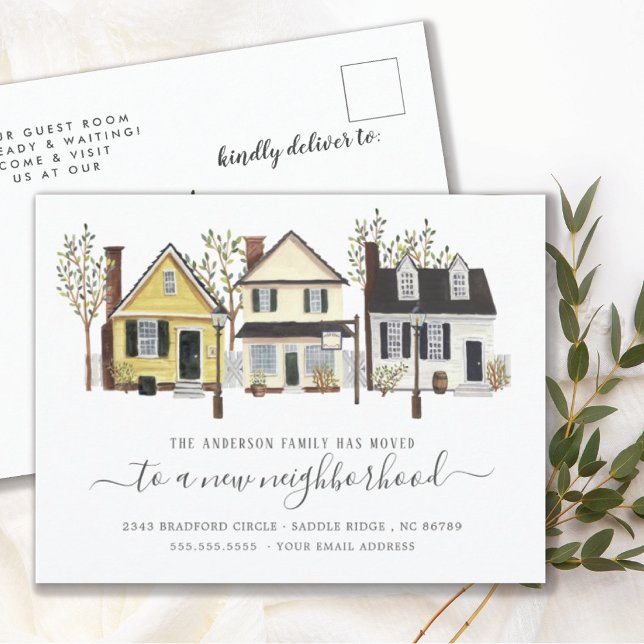 Small Town Neighbourhood | Moving Announcement Postcard (Creator Uploaded)
