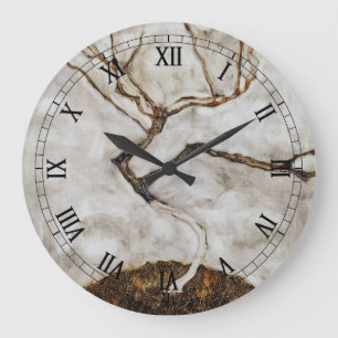 Small Tree In Late Autumn by Egon Schiele Large Clock