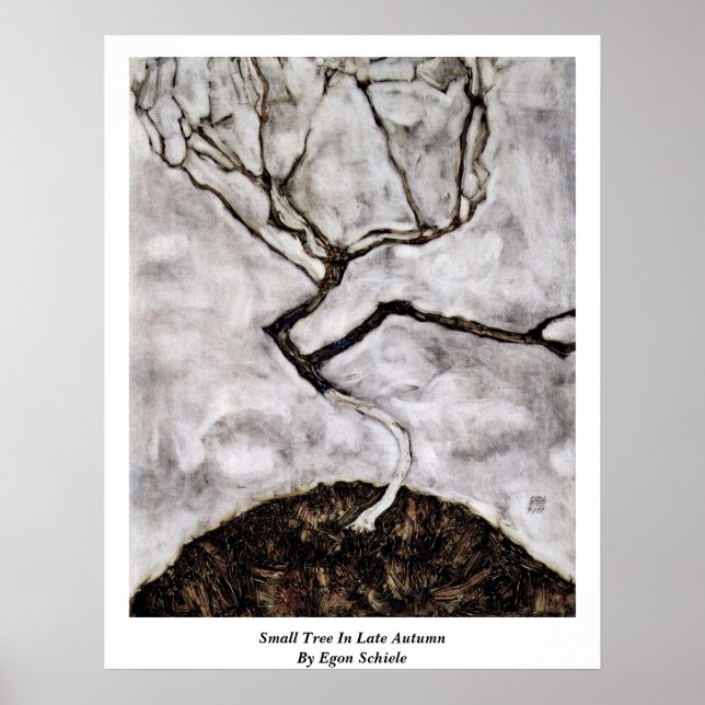 Small Tree In Late Autumn By Egon Schiele Poster (Front)