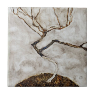 Small Tree In Late Autumn by Egon Schiele Tile