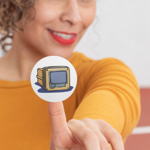 Small TV Set Square Sticker