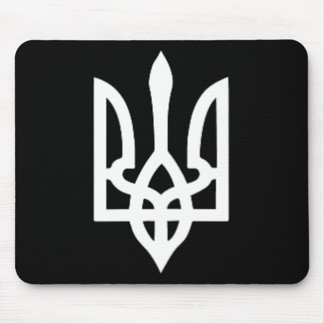 Small Ukrainian Coat Of Arms Flag Symbol Sign Logo Mouse Pad (Front)