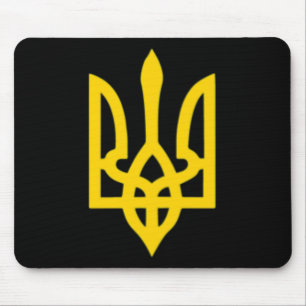 Small Ukrainian Coat Of Arms Flag Symbol Sign Logo Mouse Pad