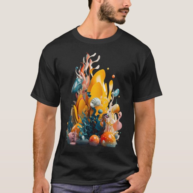 Small underwater world in 3D T-Shirt (Front)