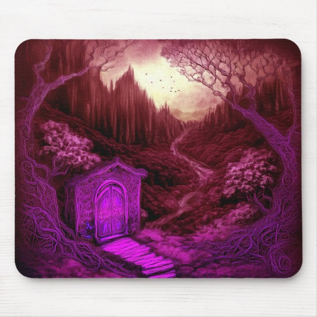 Small Unique Cabin Set Along A Stream Mouse Pad (Front)