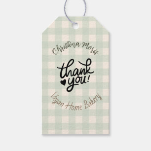 Small Vegan Home Bakery Thank You Pattern Gift Tags