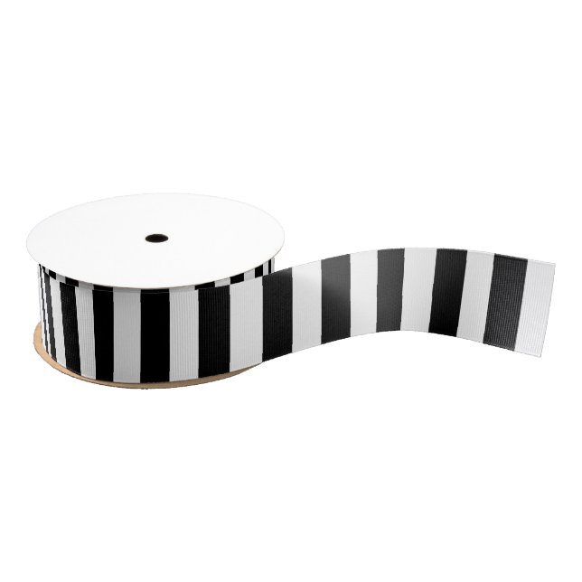 Small Vertical Black Stripes Grosgrain Ribbon (Spool)