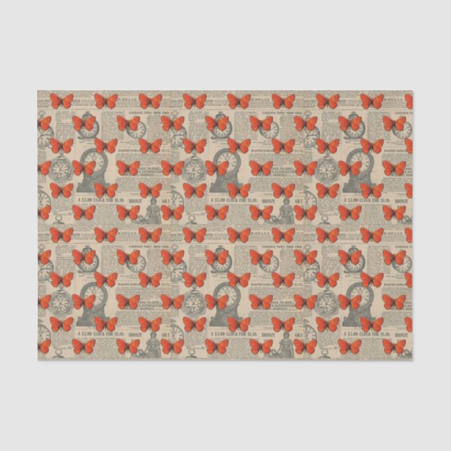 Small Vintage Butterfly Tissue Paper (Front)