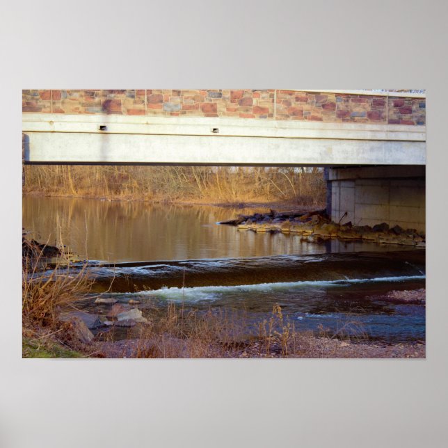 Small Waterfall Under Bridge Poster (Front)