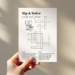 Small Wedding Crossword Puzzle Card