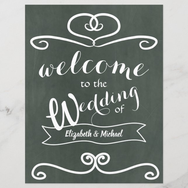Small Welcome Wedding Sign Chalkboard Budget (Front)