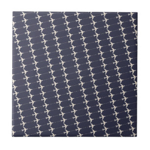 Small White Aeroplanes pattern allover blue Tile