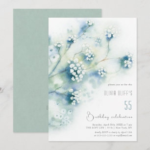 Small White Flowers Birthday Any Age Invitation