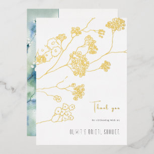 Small White Flowers Bridal Shower Thank You Card