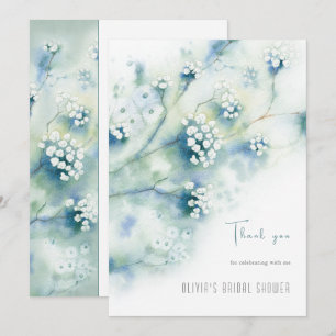 Small White Flowers Bridal Shower Thank You Card