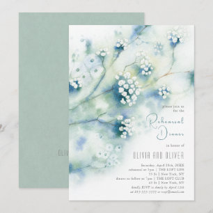 Small White Flowers Rehearsal Dinner Invitation