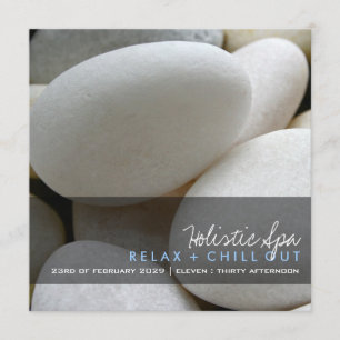 Small White Pebbles Photo Modern Spa Promotion Invitation