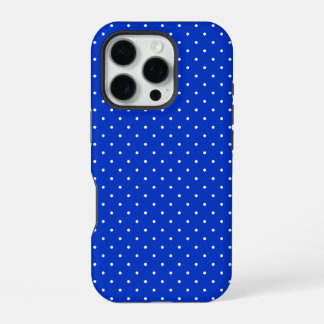 Small White Polka Dots on Cobalt Blue Phone Case