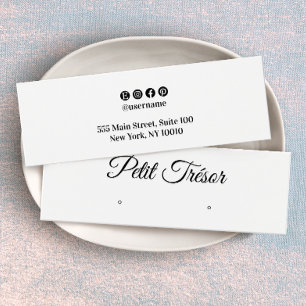 Small White Script Stud Earring Display