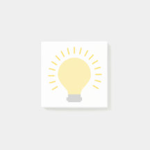Small White Yellow Light Bulb Art 3x3 Sticky Mini