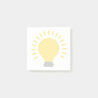 Small White Yellow Light Bulb Art 3x3 Sticky Mini Post-it Notes