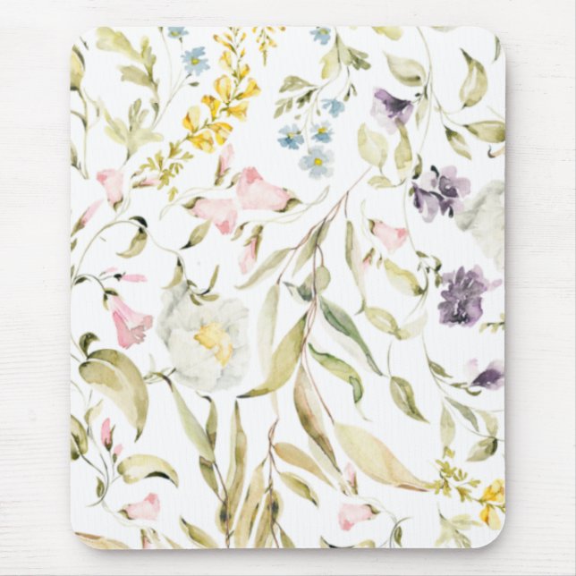 Small Wildflower Botanical Florals Mouse Pad (Front)
