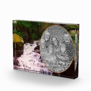 Small Woodland Waterfall Painting Add Your Photo Block